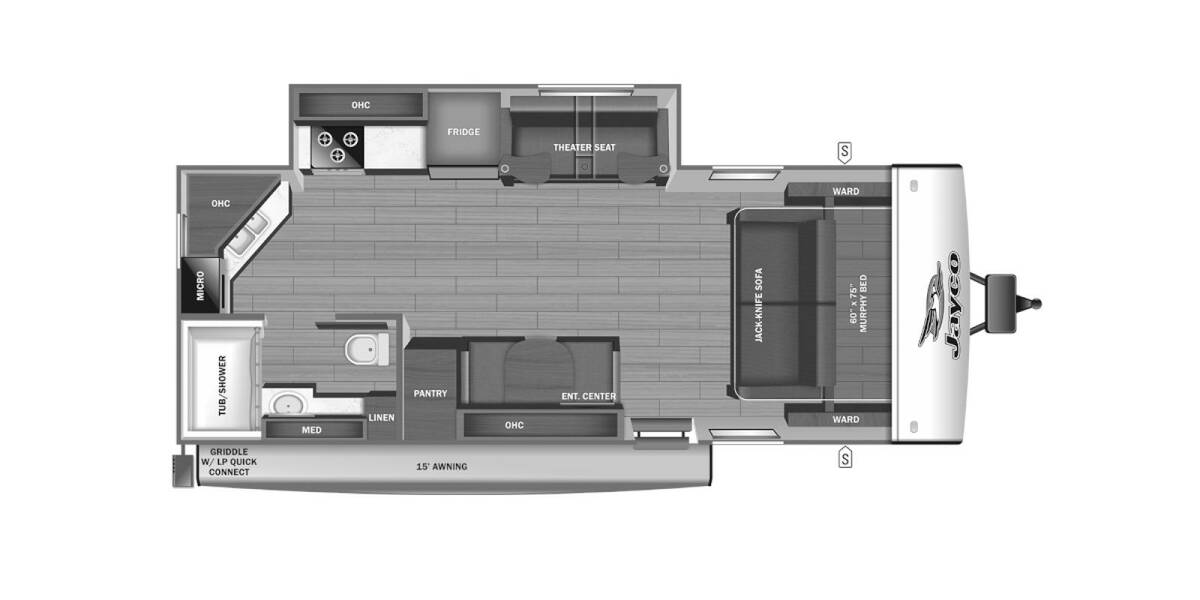 2024 Jayco Jay Feather 21MML Travel Trailer at Interstate RV Sales & Service, Inc. STOCK# 1591 Floor plan Layout Photo