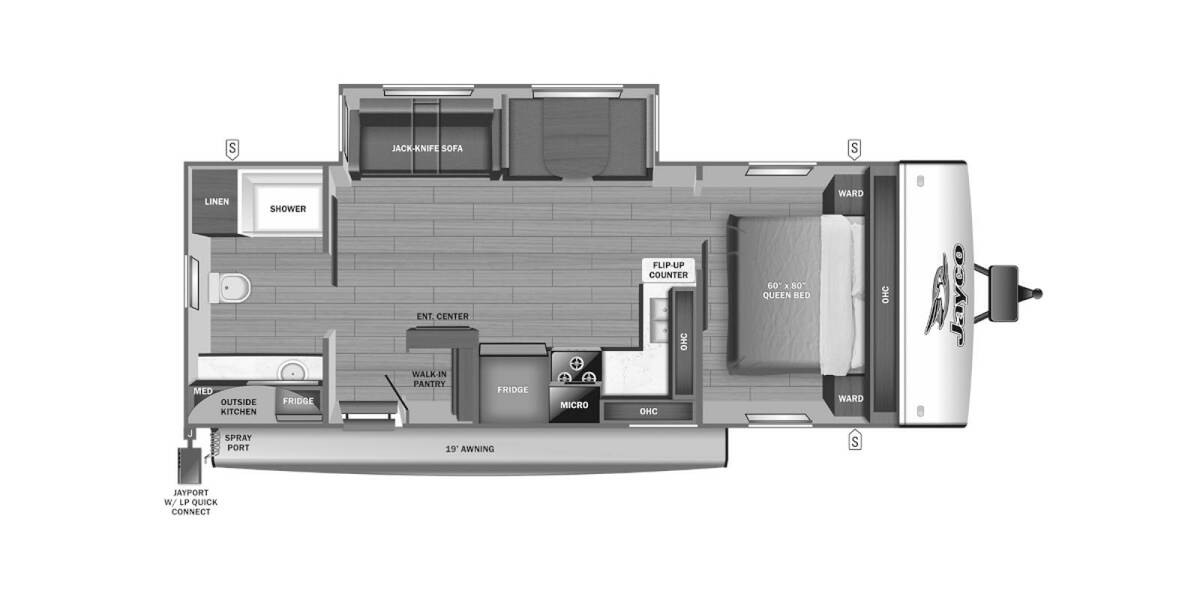 2024 Jayco Jay Feather 25RB Travel Trailer at Interstate RV Sales & Service, Inc. STOCK# 1592 Floor plan Layout Photo