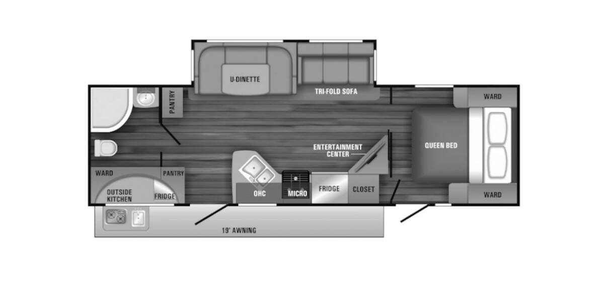 2018 Jayco White Hawk 27RB Travel Trailer at Interstate RV Sales & Service, Inc. STOCK# 1569A Floor plan Layout Photo